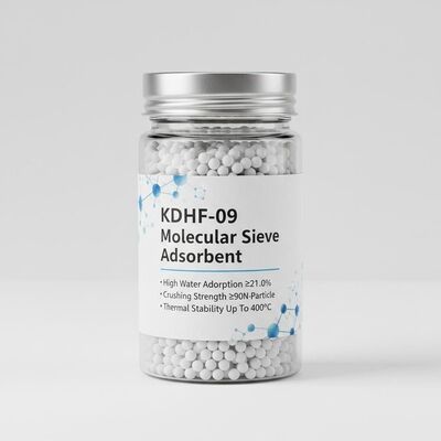 KDHF-09 Adsorben Saringan Molekuler dengan Adsorpsi Air Tinggi ≥21,0%, Kekuatan Hancur ≥90N/Partikel, dan Stabilitas Termal Hingga 400°C